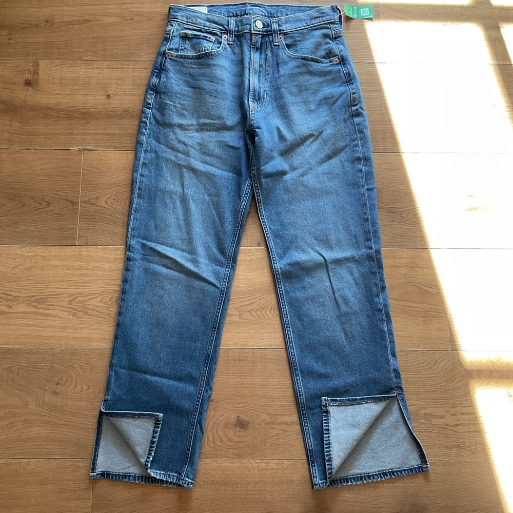 Gap '90s Loose High Rise Jeans 26 / 2P Petite Blue NWT Washwell Straight Leg